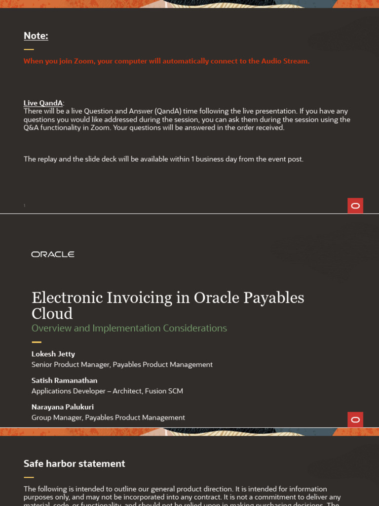 Electronic Invoicing in Oracle Payables | PDF | Accounts Payable | Invoice