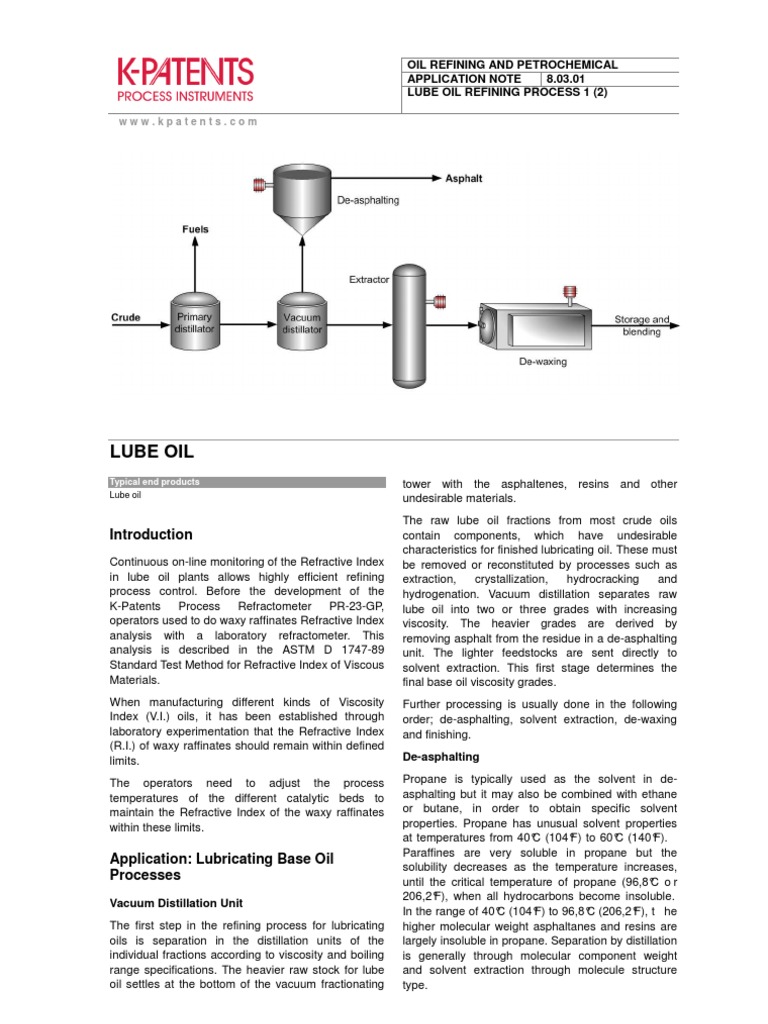Lube Oil Refining Process Guide | PDF | Computers | Technology ...