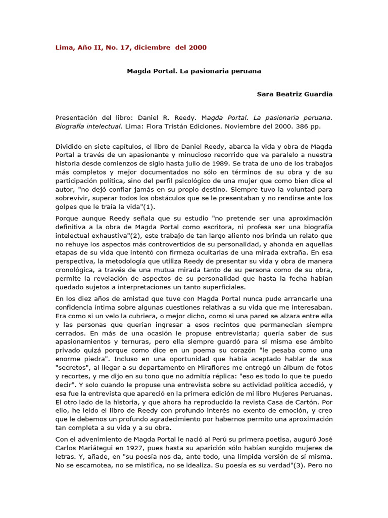 Magda Portal: Vida y Poesía Revolucionaria | PDF | Historia | Clásicos
