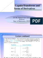 Lecture On The Inverse Laplace Transform N LT of Derivatives 7.2