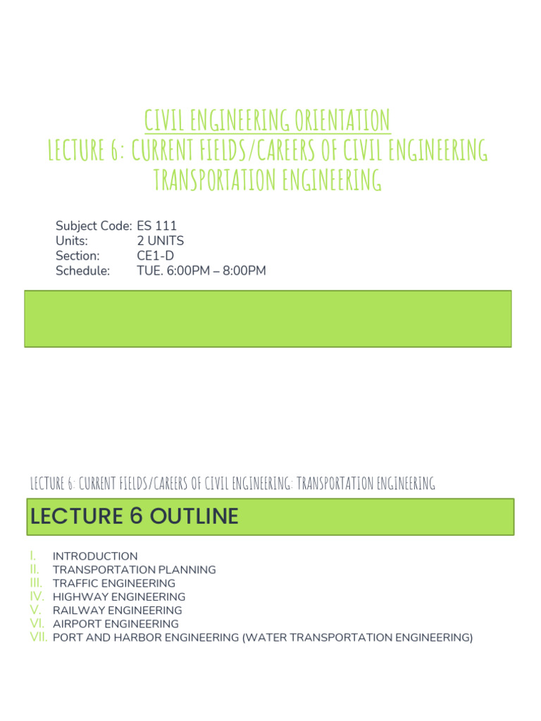 Transportation Engineering in Civil Careers | PDF | Transport ...