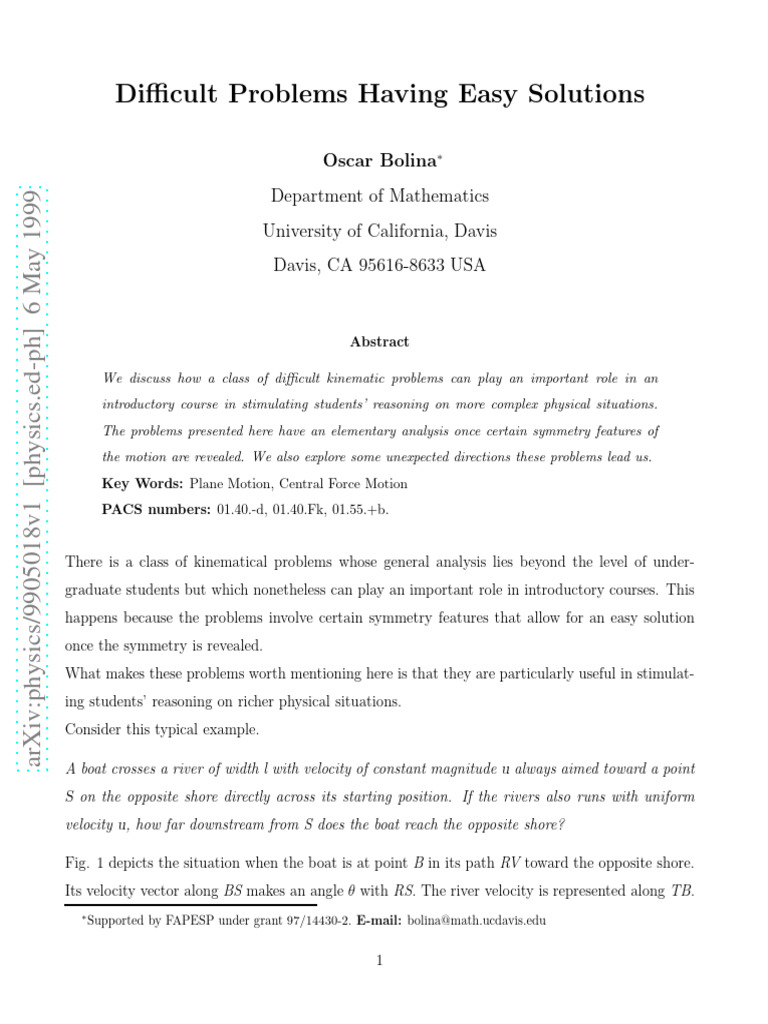 River Crossing Problem | PDF | Orbit | Space