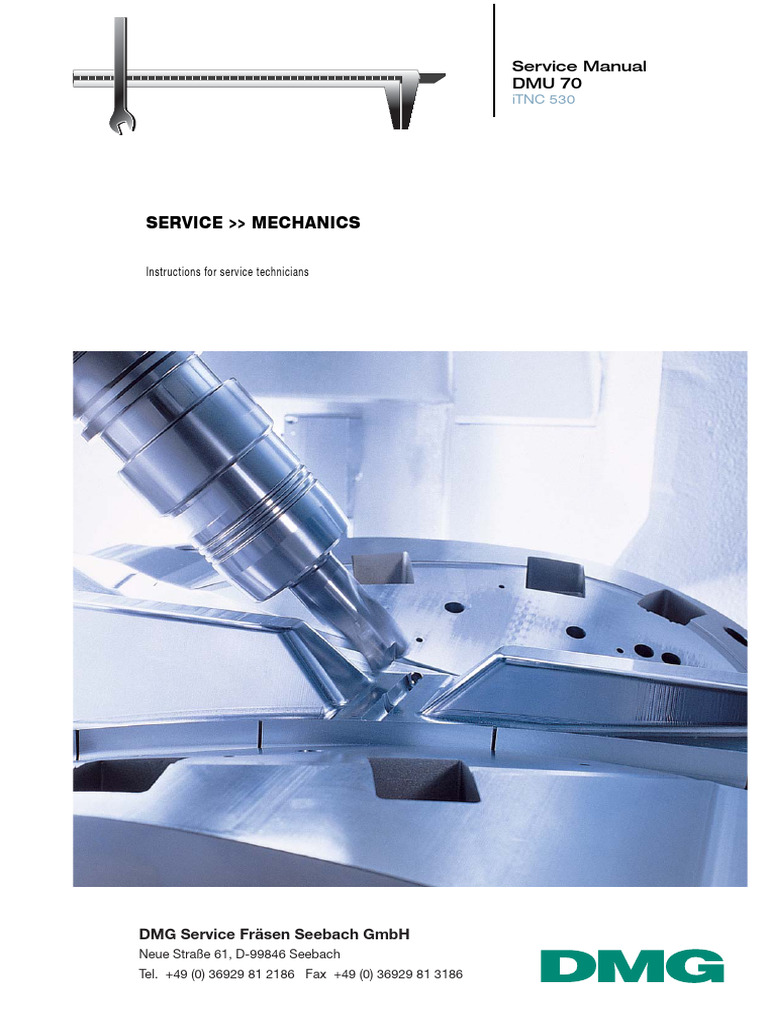 DMU 70 Service Manual Overview | PDF | Numerical Control | Cartesian ...