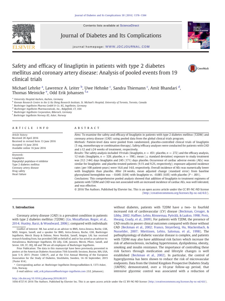 Image showcasing Safety and Efficacy of Linagliptin in Patients With Type 2 Diabetes ...