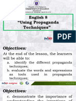 English 8: "Using Propaganda Techniques"