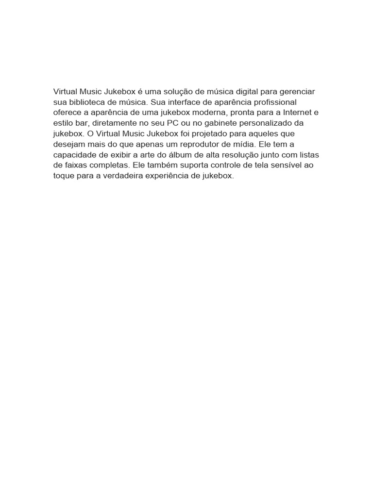 Jukebox Virtual para Música Digital | PDF