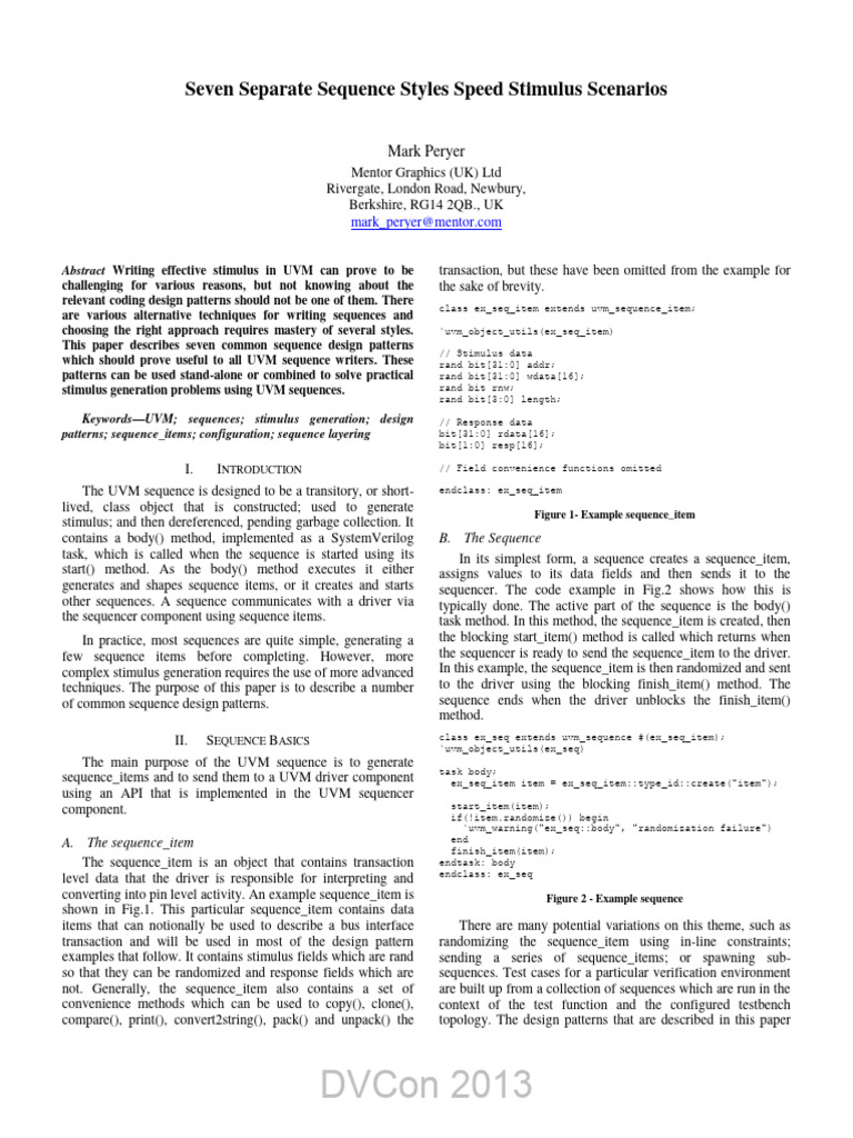 Seven UVM Sequence Design Patterns | PDF | Method (Computer Programming ...