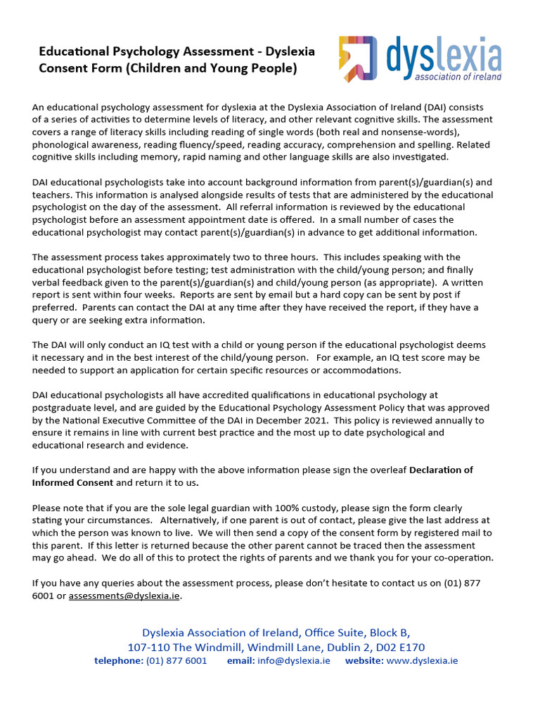 PSYCHOLOGICAL EVALUATION FOR DYSLEXIA visual data 3