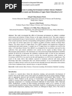 Effect of Classroom Learning Environment On Basic Science Students' Academic Achievement and Retention at Upper Basic Education Level