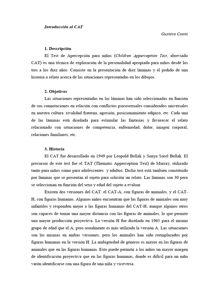 Clase Introducción Al CAT | PDF | Sicología