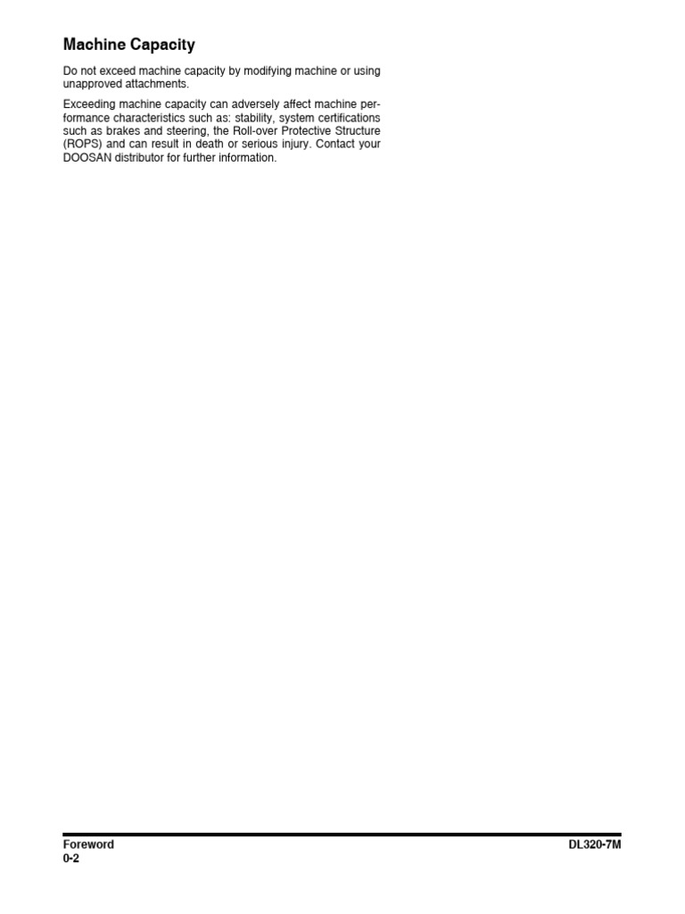 DL320-7M Front Loader Safety Manual | PDF | Truck | Hazards