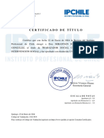 Certificado de Título: Cédula de Identidad #17.906.453-7 #De Registro 52187