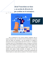 El Poder Judicial Venezolano No Tiene Jurisdicción en El Divorcio Cuando