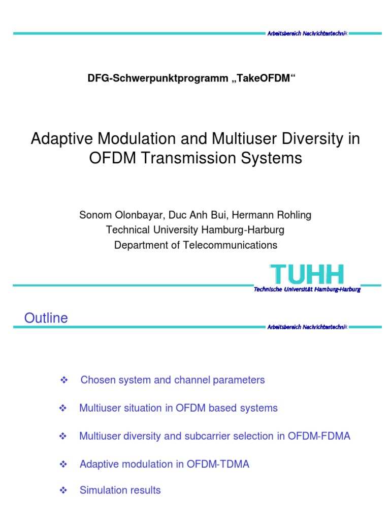 OFDM Transmission: Adaptive Modulation & Diversity | PDF | Orthogonal ...
