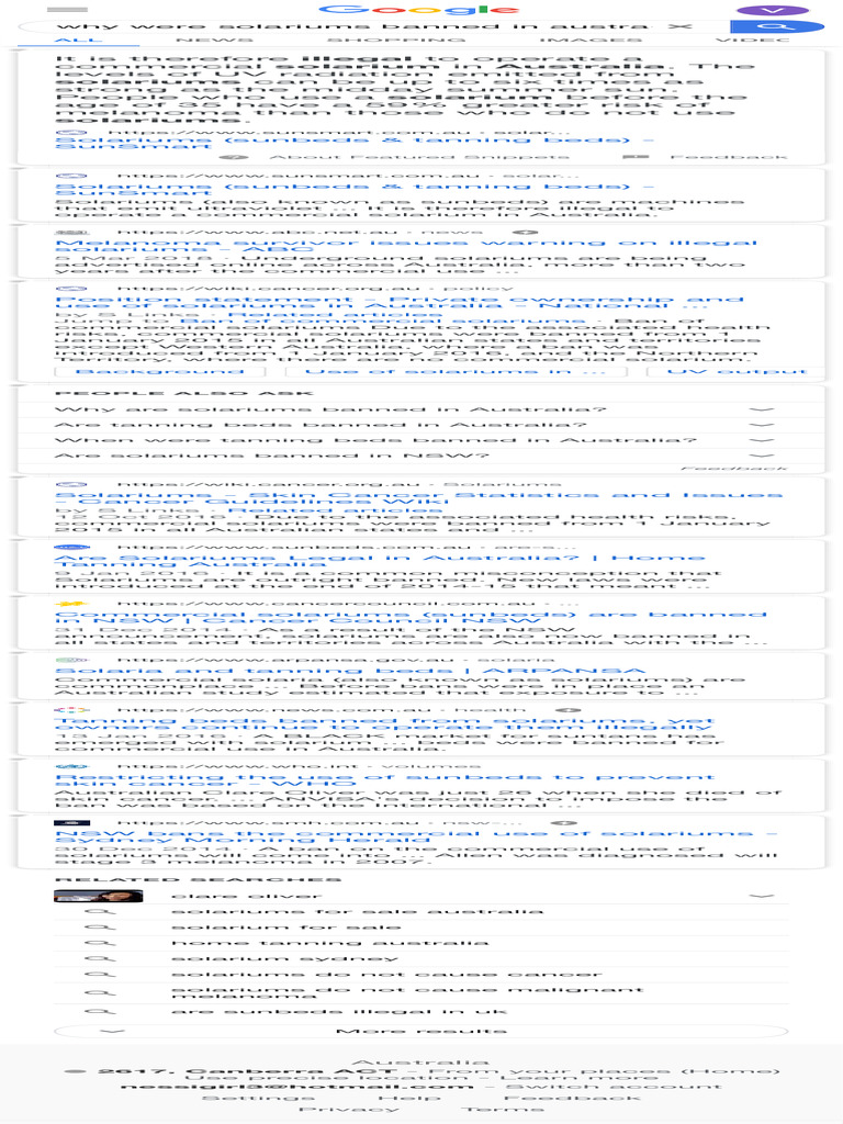 Why Were Solariums Banned in Australia Google Search Download Free