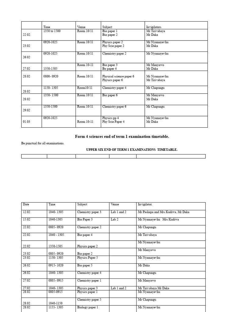 Timetable 083757 Pdf Nature Physical Sciences