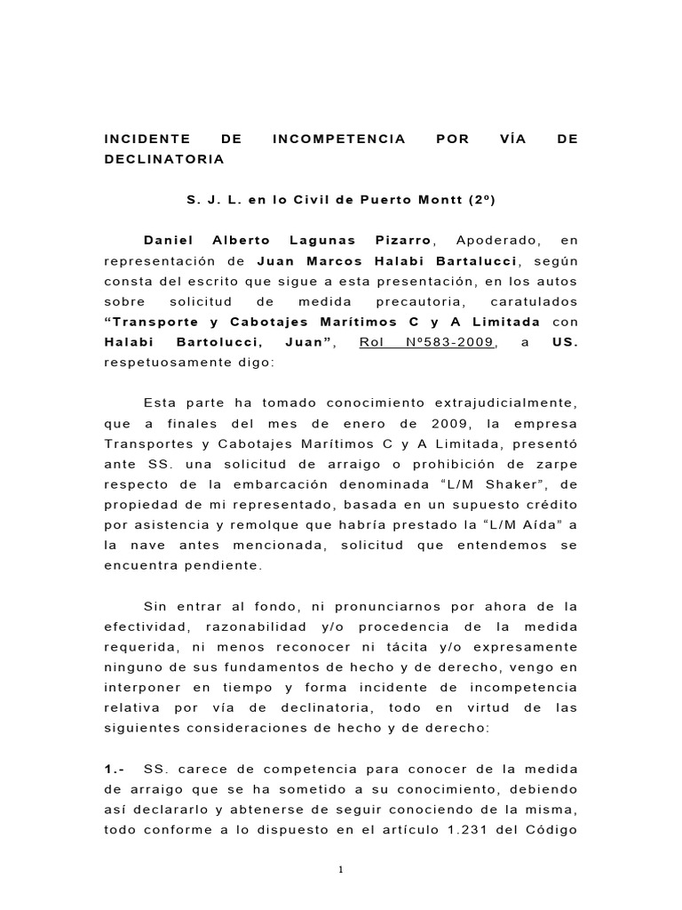Incompetencia Judicial en Arraigo | PDF | Arbitraje | Gobierno