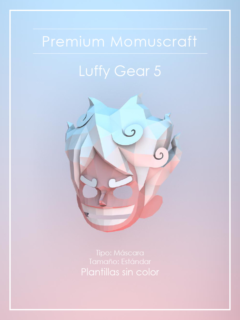 Máscara Papercraft Luffy Gear 5 | PDF