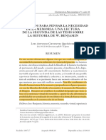 Elementos Para Pensar La Necesidad de La Historia