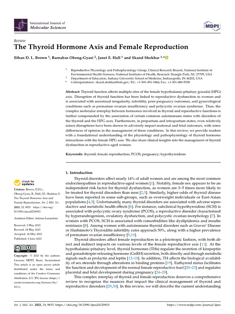 Ijms 24 09815 | PDF | Luteinizing Hormone | Hypothalamus