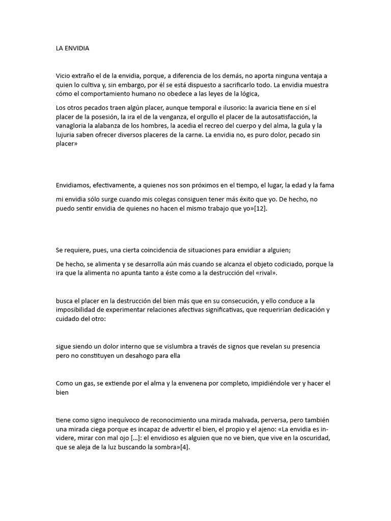 La Envidia | PDF | Envidia | Placer
