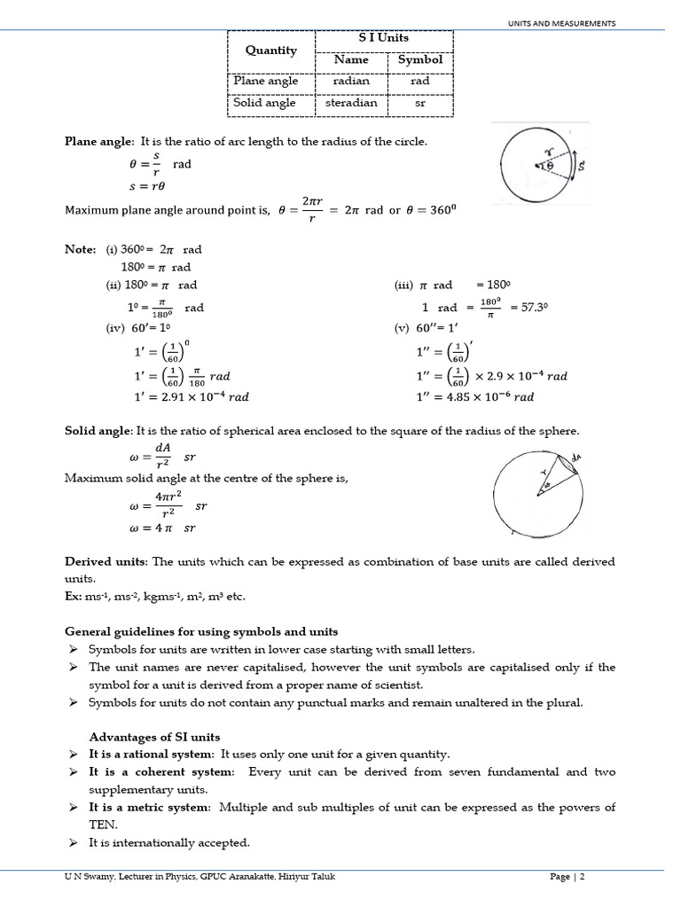 Understanding SI Units and Measurements | PDF