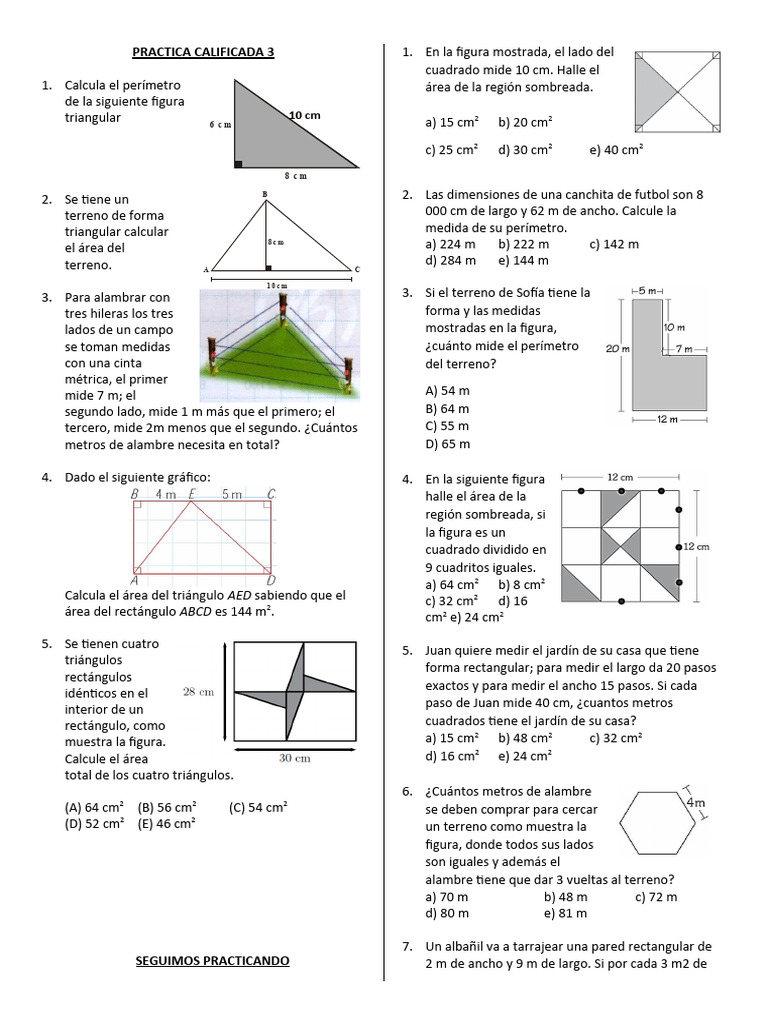 Practica Calificada 3 Pdf Rectángulo Triángulo