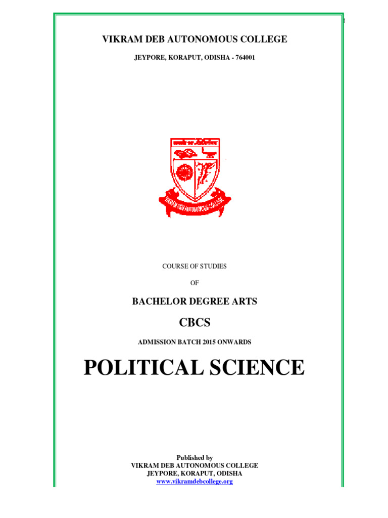 434 Political Science Course Structure PDF English Language