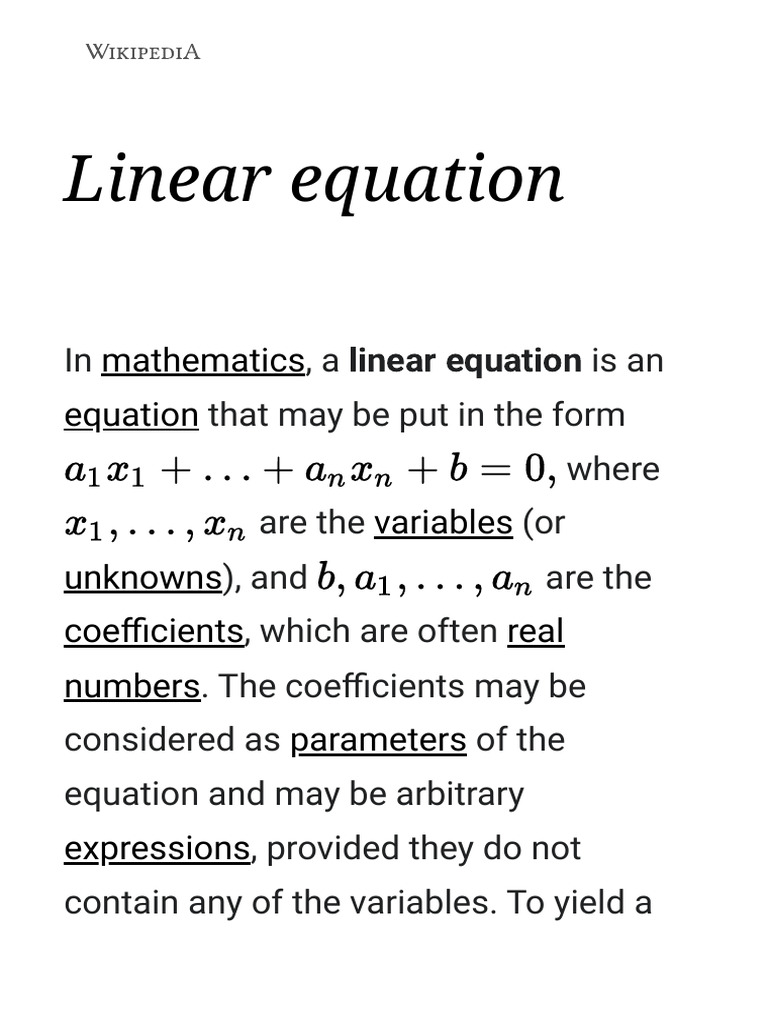 Linear Equation Wikipedia How To Do Linear Functions: 8 Steps (with