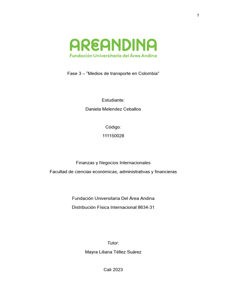 Medios de Transporte en Colombia | PDF | Transporte | Colombia