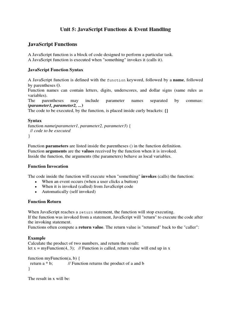 Unit 5 Notes | Download Free PDF | Java Script | Anonymous Function