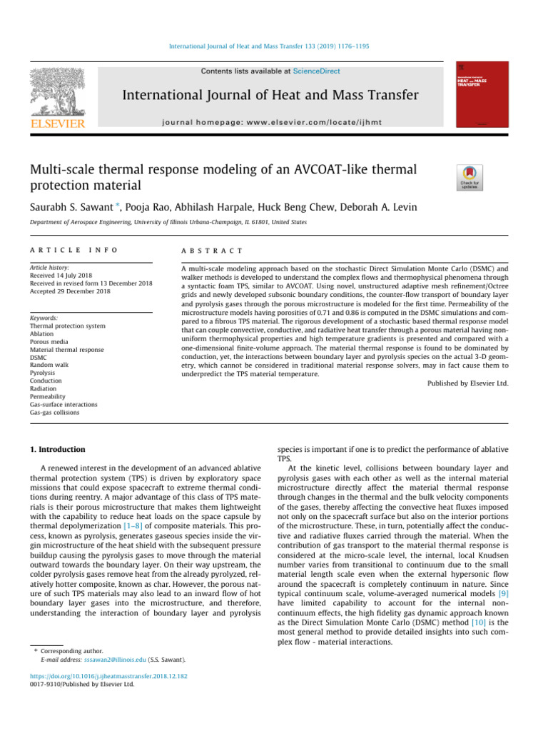 J Ijheatmasstransfer 2018 12 1821 | PDF | Atmospheric Entry | Diffusion