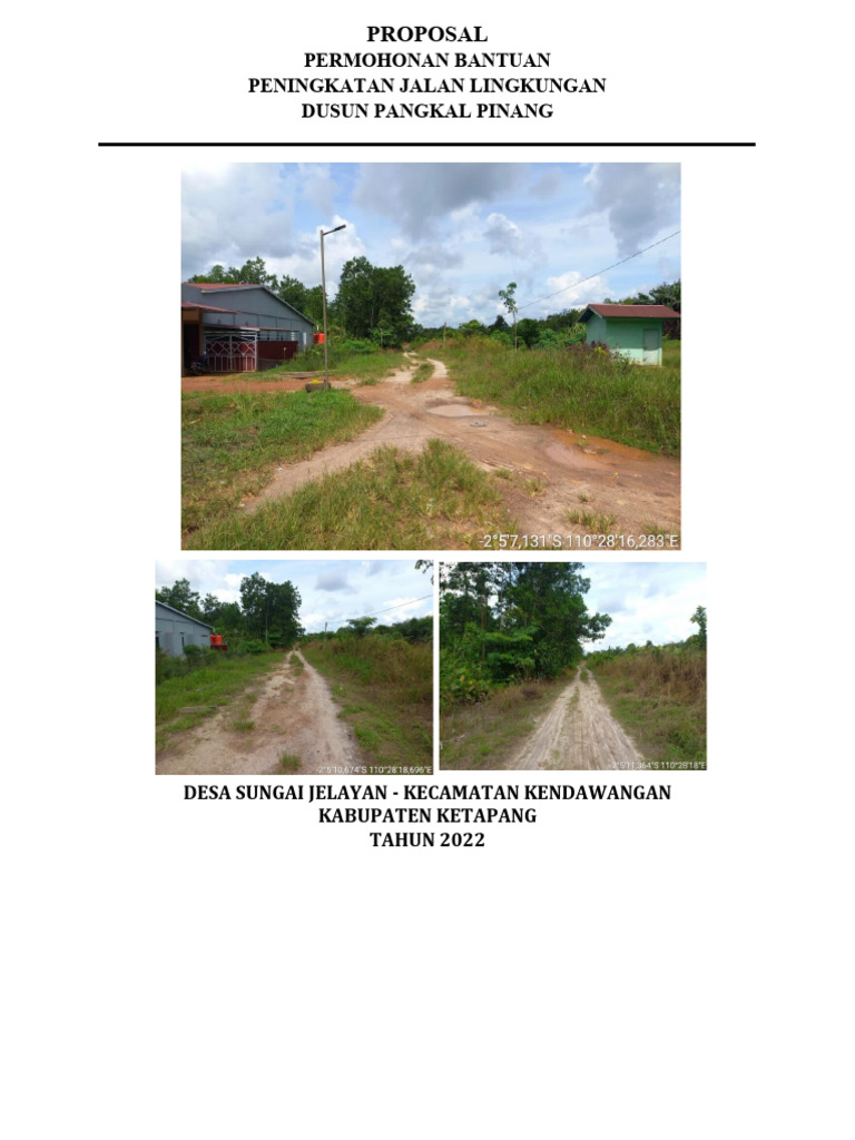 Proposal Peningkatan Jalan Desa Jelayan | PDF