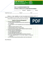 FORM 3 Personal and Physical Aspects of Classroom Management Observation