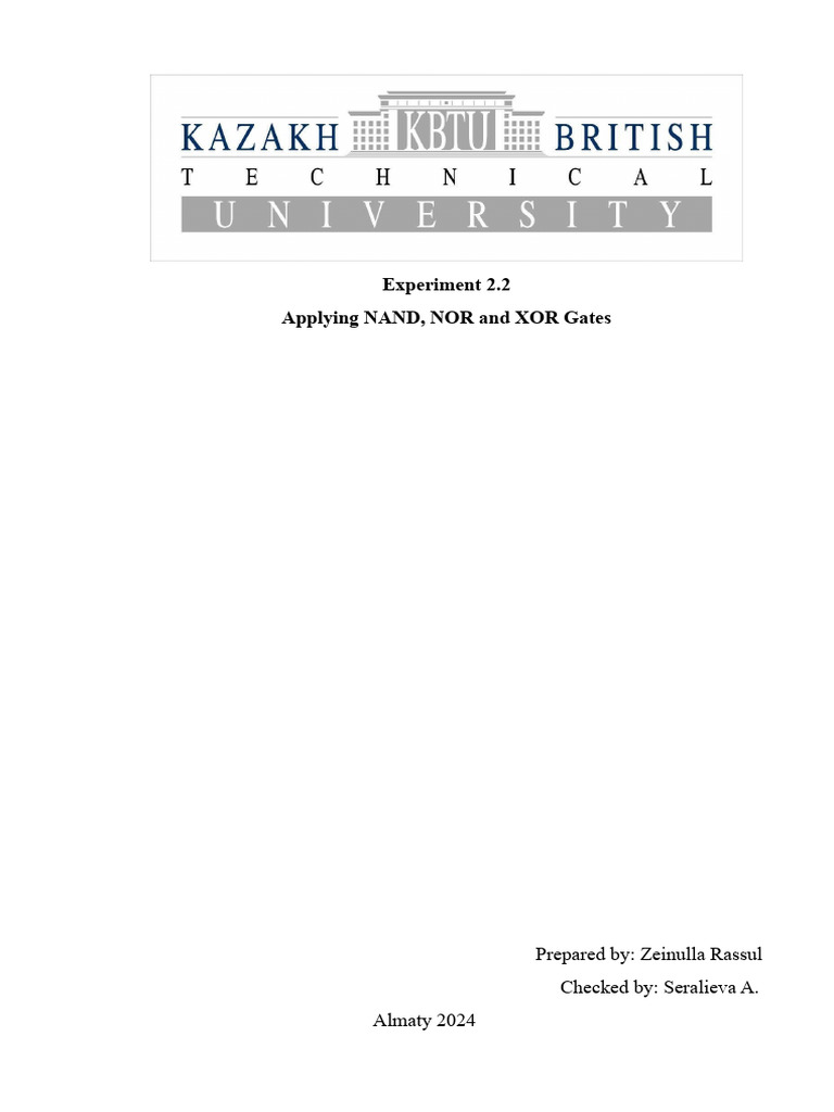 Experiment 2 | PDF | Algebra | Boolean Algebra
