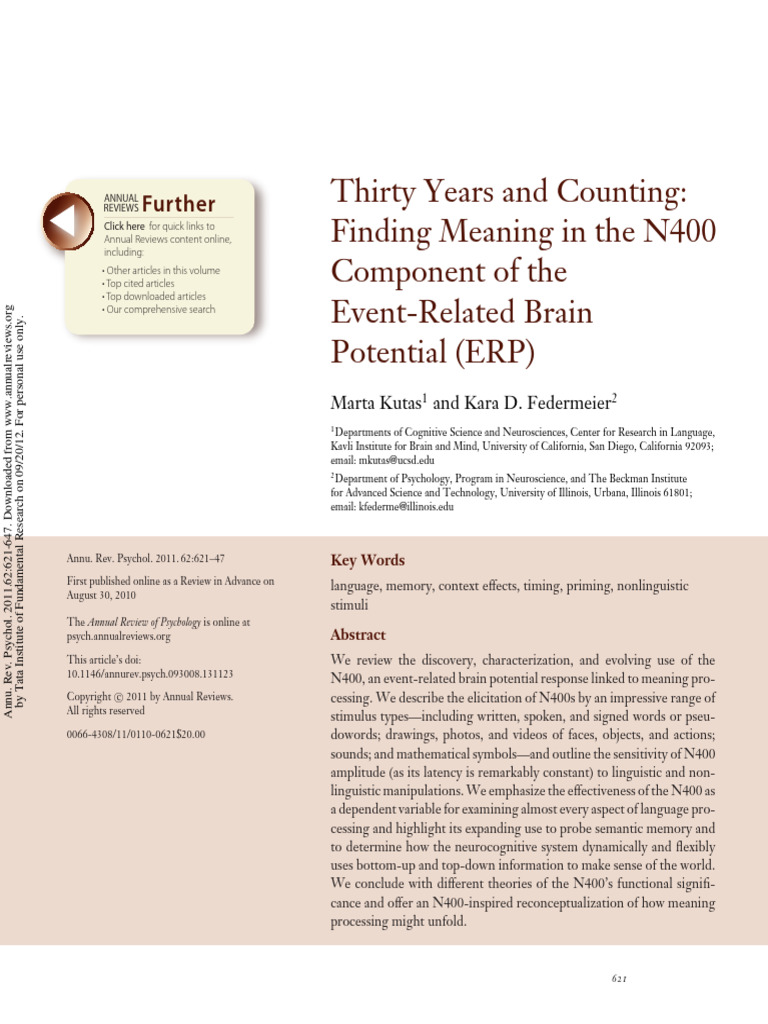 5 - KutasaFedermeier (2011) Thirty Years and Counting - Finding Meaning ...