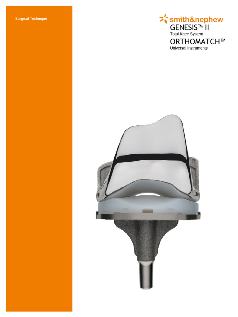 TKR Smith&nephew Technique Orthomatch GENESIS II Surgical Technique.10.