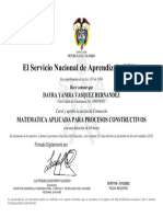 El Servicio Nacional de Aprendizaje SENA: Matematica Aplicada para Procesos Constructivos