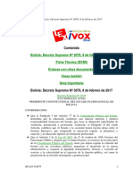 Contenido: Bolivia: Decreto Supremo #3079, 8 de Febrero de 2017 Ficha Técnica (DCMI) Enlaces Con Otros Documentos