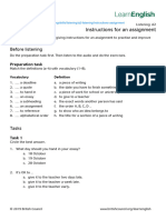 LearnEnglish Listening A2 Instructions For An Assignment