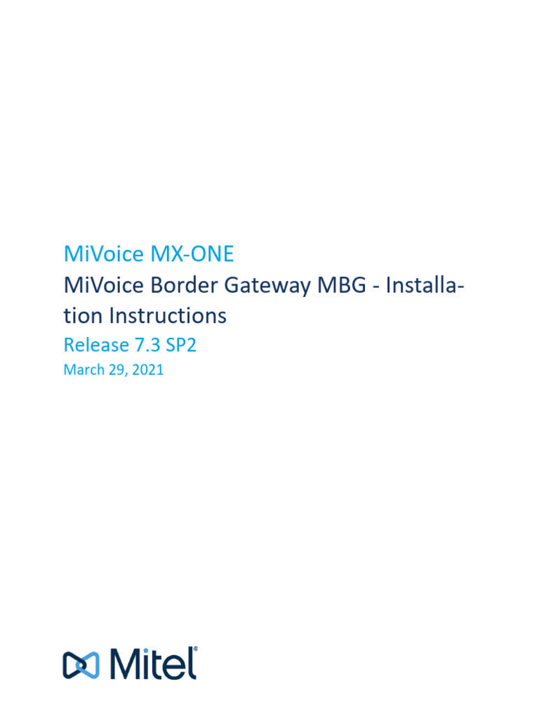 Mivoice Mx-One: Mivoice Border Gateway MBG - Installa-Tion Instructions ...
