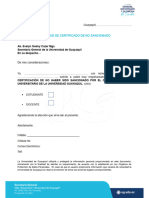 Solicitud de Certificado de No Sancionado - Ug