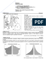 Subiecte Olimpiada Geografie Clasa X