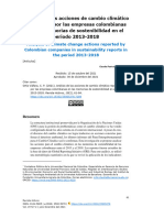 Análisis de Las Acciones de Cambio Climático Reportadas Por Las Empresas Colombianas en Las Memorias de Sostenibilidad en El Periodo 2013-2018