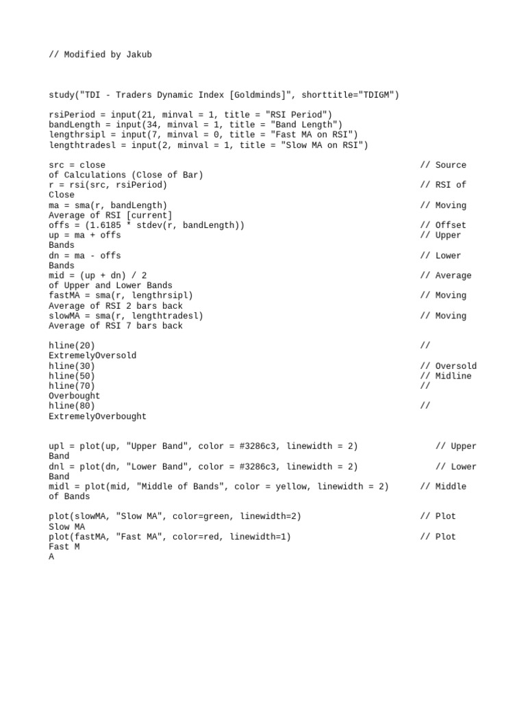 TDI - Traders Dynamic Index Overview | PDF | Teaching Methods & Materials