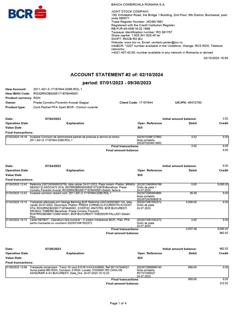Statement 20240210 155927 | PDF | Debits And Credits | Corporations