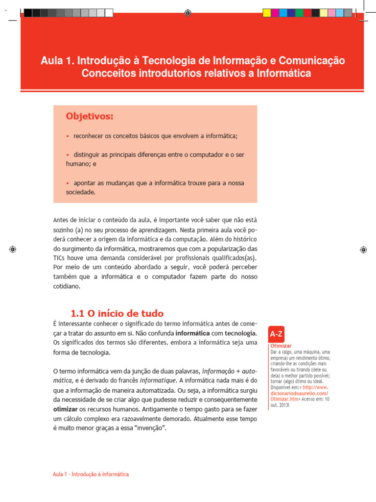 Introdução à Informática e Tecnologia | PDF | Programas | Tecnologia da ...