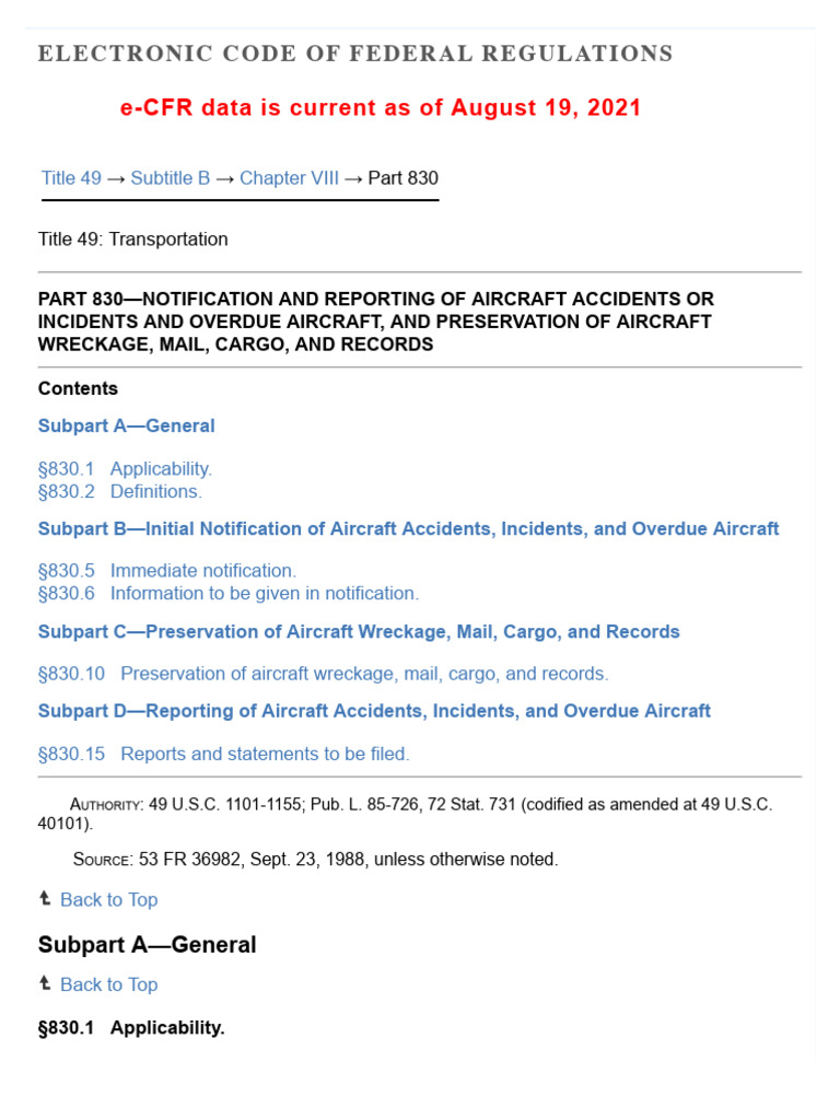 Aircraft Accident Reporting Regulations | PDF | Aviation | Aircraft