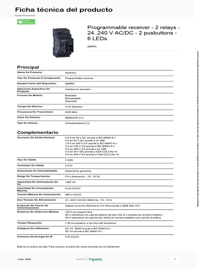 Manual del receptor ZBRRA Harmony | PDF | Ingenieria Eléctrica ...