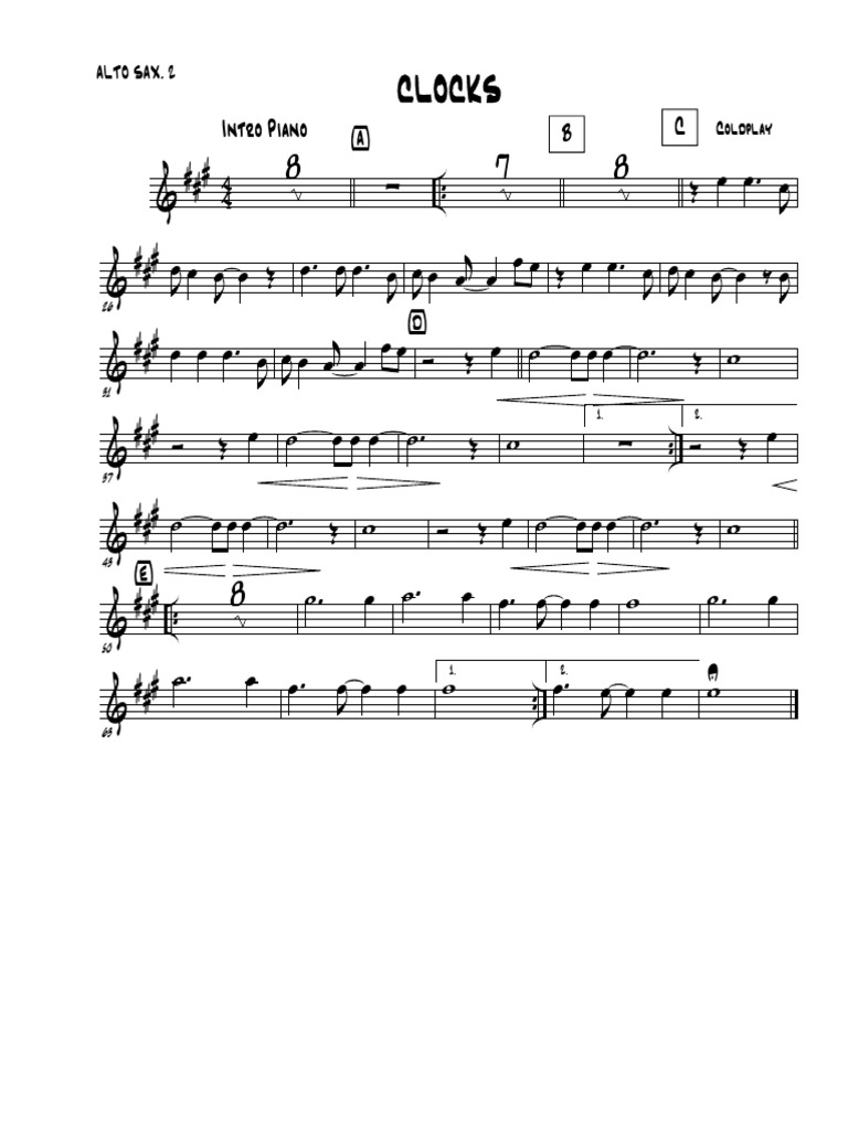 CLOCKS Alto Sax. 2 PDF